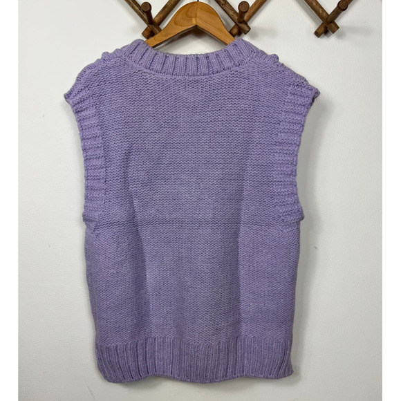 River Island Chunky Mixed Stitch Sleeveless Sweater in Purple Size S - Picture 3 of 8
